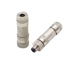 China M8 3pin 4pin Straight Shielded male female Metal Plug M8 Field Wireable Connector manufacturer