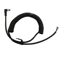 Chine M8 6 broches mâle angle droit connecteur flexible pvc pu veste câble en spirale 2 mètres fabricant