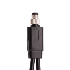 China M8 Y Splitter Male to two Female Straight Mounting Type Ip67 Waterproof Connector manufacturer