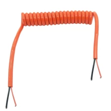 China Orange 2 core pvc pur jacket customized coiled power cable manufacturer