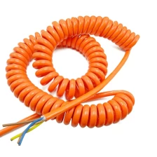 China Orange 20 AWG stranded copper wire 4 core coiled electrical cable manufacturer