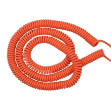 China Orange extend 10 Meters 5 core 20 AWG PVC PUR coiled retractable cable manufacturer