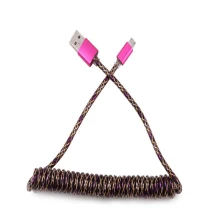 Cina Connettore colore rosa pvc usb 3.1 c a connettore maschio USB pvc cavo a spirale cavo lunghezza 1 metro produttore