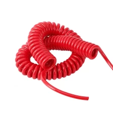 China Red retractable 8 core pp core pu outer jacket shield curly cable manufacturer