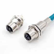 China Shield x code type M12 8 pin panel mount connector ethernet cable manufacturer