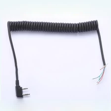 China Two way radio spiral cable handheld terminal equipment spring cable,Phone coil cord K plug cable manufacturer