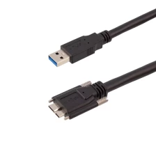 Chiny USB 3.0 Type A męski na Micro B męski kabel z podwójnym zamkiem śruba kabli kamer przemysłowych producent