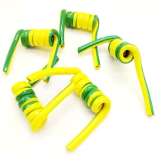 China Gelbe und grüne Streifen 10 11-adriges TPU-Spiralkabel Hersteller