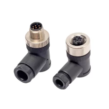 China m12 a b d code 3 4 5 6 8 pole male female joint thread electrical elbow connector ip67 manufacturer