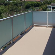 China 10mm acid-etched frosted glass balustrade supplier,safety railing glass manufacturer in China manufacturer