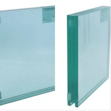 China SGP tempered laminated toughened safety glass floor with Silk screen printing ink anti non slip dot line pattern on the surface manufacturer