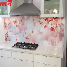 China Lukisan warna dapur kilang kaca marah, pasangkan semula kaca lacquered safety toughened, kaca percetakan silkscreen untuk dapur pengilang