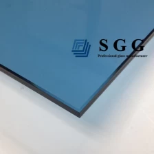 中国 10.76ミリメートルライトブルー積層ガラスパネル、5 + 5 PVBライトブルー積層ガラス中国工場、10.76ミリメートルライトブルーサンドイッチガラスメーカー メーカー
