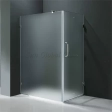 porcelana 10mm esmerilado cristal de puerta de ducha de vidrio templado, vidrio templado grabado ácido de la ducha de la puerta, puerta de ducha de vidrio templado de 10mm fabricante