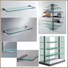 porcelana estantes de vidrio 10mm templado, repisas de vidrio templado de 10mm, estantes de vidrio 10mm rectangular fabricante