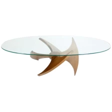 Chine dessus, de table en verre trempé transparent 12mm ronde dessus verre trempé table basse plateau en verre trempé fabricant
