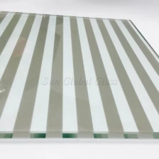 China 12mm line pattern silk screen printed glass, 12mm white color toughened printed glass, 1/2 inch customized design silk screen glass manufacturer