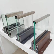 China 12mm tempered glass railing system, aluminium u channel glass railing, 1/2” clear toughened glass balustrade handrail system manufacturer