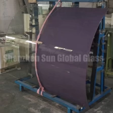 China 13.52mm low iron colored gradient curved tempered laminated glass, 6+1.52+6 ultra clear gradient toughened laminated curved glass, 66.4 extra clear curved gradient ESG VSG manufacturer
