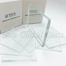 China fornecedor de vidro 15mm baixo ferro, preço de 15mm de vidro ultra desobstruído na China, folha de vidro desobstruído extra de 15mm fabricante