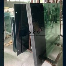 China 17.52 tempered laminated with black pinted design,884 toughened laminated silk screen glass,8+8 printed design VSG ESG manufacturer
