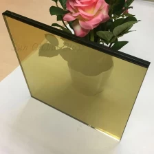 China 17.52mm gold reflective laminated glass, 8mm+8mm golden tempered laminated glass, 17.52mm gold coated sandwich glass manufacturer