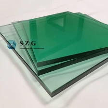 China 17.52mm green tempered laminated glass, 88.4 French green toughened laminated glass, 8mm+1.52 PVB+8mm light green ESG VSG manufacturer