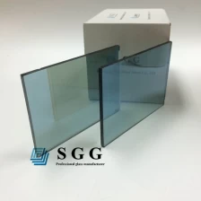 China 5.5mm ford blue reflective glass one way, 5.5mm light blue coated reflective glass one side, 5.5mm reflective glass ford blue color coating manufacturer