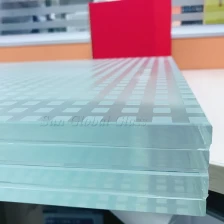 China 52.56mm anti-slip low iron SGP laminated glass, 12.12.12.12.4 ultra clear tempered laminated non slip glass for floor manufacturer
