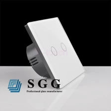 Trung Quốc 5mm kính tempered trắng chuyển tấm, 5mm trắng silkscreen touch switchable kính, 5mm màn lụa tempered kính touch tường switch nhà chế tạo
