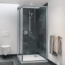 porcelana Gabinete de baño de vidrio templado transparente de 6 mm, puerta de ducha de cristal endurecido en seguridad, resistencia de escucha gabinete de ducha de cristal templado fabricante