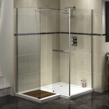 Chine Porte de douche en verre trempé transparent de 6 mm, porte de salle de bain en verre trempé transparent de 1/4 po, armoire de douche en verre de sécurité transparent de 6 mm fabricant