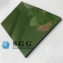 China 6mm dark green reflective glass,6mm dark green coated glass,6mm dark green solar energy saving glass manufacturer