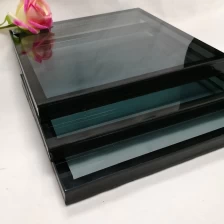 China 8mm+8mm green reflective tempered insulated glass, 8mm+12A+8mm green ESG IGU, 28mm green double glazed glass manufacturer