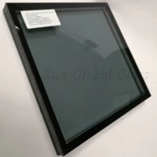 China 8mm+8mm light gray tempered insulated glass manufacturer, 28mm Euro grey double glazed glass, 8mm+12A+8mm gray ESG IGU manufacturer