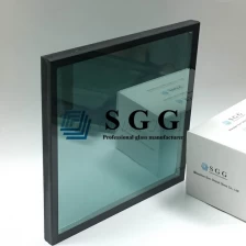中国 8mm F-グリーンコーティング #2 強化ガラス + 12mm 空気 + 8 mm 透明強化ガラス、28mm フランス緑 Low E  コーティング強化断熱ガラス、フランス語緑の色断熱ガラスユニット メーカー
