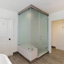 China 8mm acid etched tempered glass shower door, 8mm frosted toughened bathroom glass, 8mm safety shower glass manufacturer