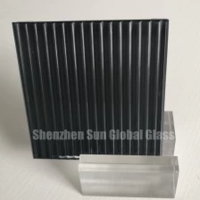 China 8mm fluted black silvered architectural cast glass, 1/3 inch tempered ribbed texture glass, 8mm toughened color backing grooved glass for decoration manufacturer
