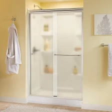 Cina Porta della doccia in vetro temperato smerigliato da 8 mm, schermo del bagno di vetro temperato inciso acido, custodia per doccia in vetro personalizzato per la privacy produttore