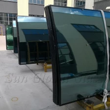 China Jumbo size 24mm HST curved double glazed glass, 6mm+12mm spacer+6mm Heat soaked curved insulated glass, 6mm+6mm bent HS IGU manufacturer manufacturer