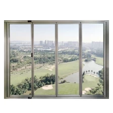 China Aluminiumrahmen-Bifold-Glas-Schiebefenster, horizontales Faltsicherheitsglasfenster, faltete Temepred-laminierte isolierte Glasfenster Türen Hersteller