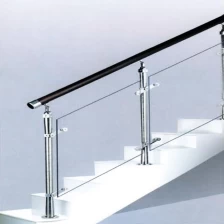 China glass railing stainless steel post system, tempered and laminated glass with post balustrade, glass stainless steel pillar column railing handrail manufacturer