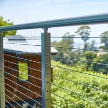 China stainless steel cable railing systems, ss 304 316 tension wire handrail, metal horizontal cable rope balustrade manufacturer