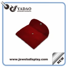 Chine 2015 whosale logo personnalisé fait velours rouge imprimée sac bijoux fabricant