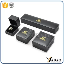 China 2016 Fahion luxury packaging comfortable feeling leather and paper jewelry box Luxury Set Leather Custom Logo Printed Jewelry Boxes Gift Box manufacturer