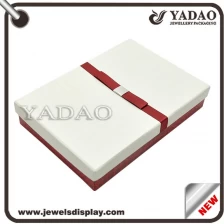 China Beautiful elegant custom size paper packaging jewelry box with red bow-knot  on top manufacturer