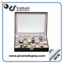China Beautiful large capacity locked watch display tray with transparent lid manufacturer