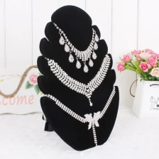 China Black velvet jewelry necklace display stand bust made in China manufacturer