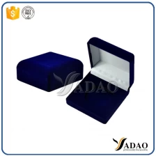 China Blue simple velvet boxes for earrings,rings,necklace,bracelet,pendant,bangle accept customization manufacturer