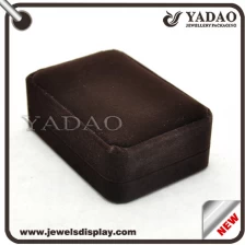 China Brown velvet covered manufacture Chinese jewelry velvet box for jewelry storage manufacturer